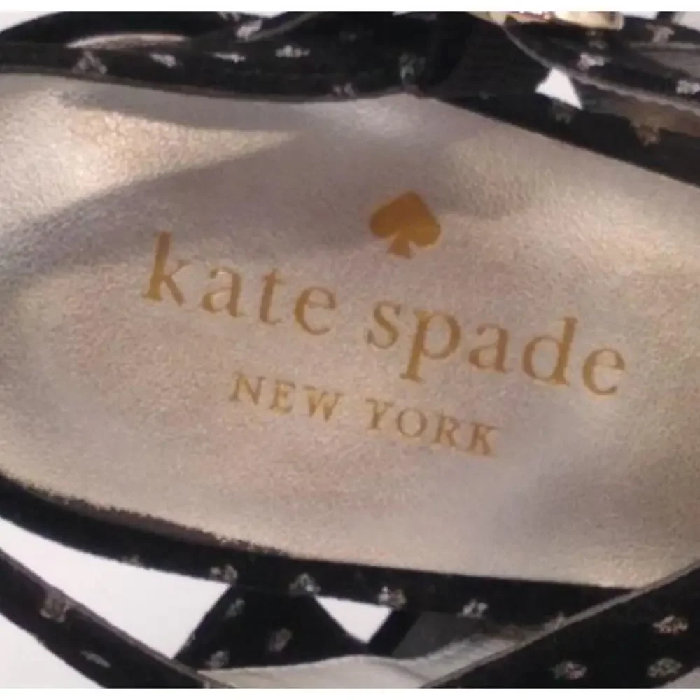 Kate Spade Delia Black Velvet Sandal Platform Heel, SIZE 8